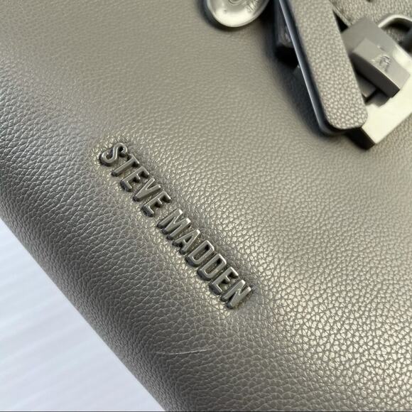 🆕 Steve Madden Baviana Satchel in charcoal arm bag NWT - Picture 2 of 16